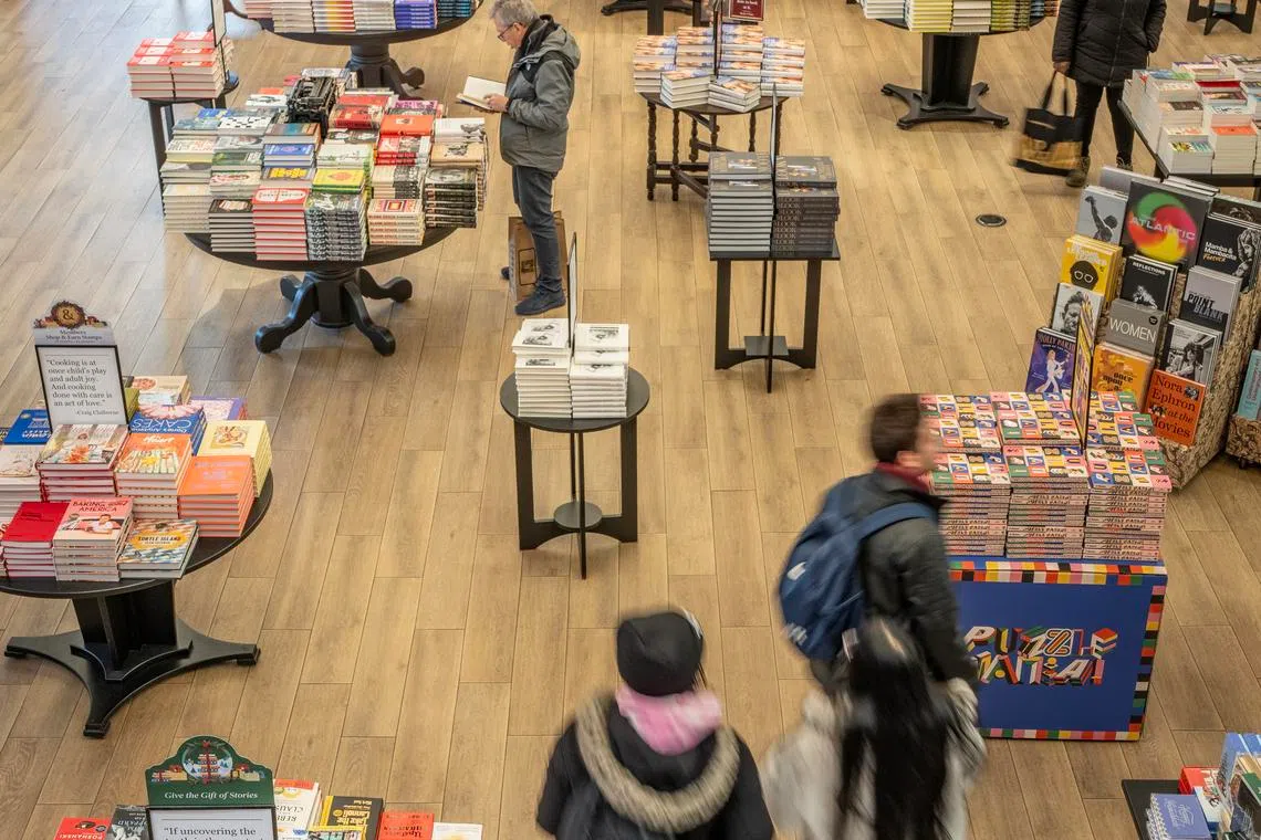 Customers browsing at Barns & Noble in New York. While sales are solid and bookstores are generally flourishing, the book business still faces a dizzying set of challenges. 