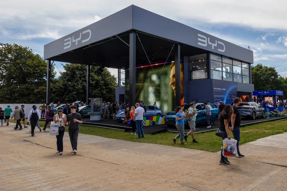 BYD, China’s biggest carmaker, displayed nine models, drawing the biggest crowd compared with its domestic rivals.