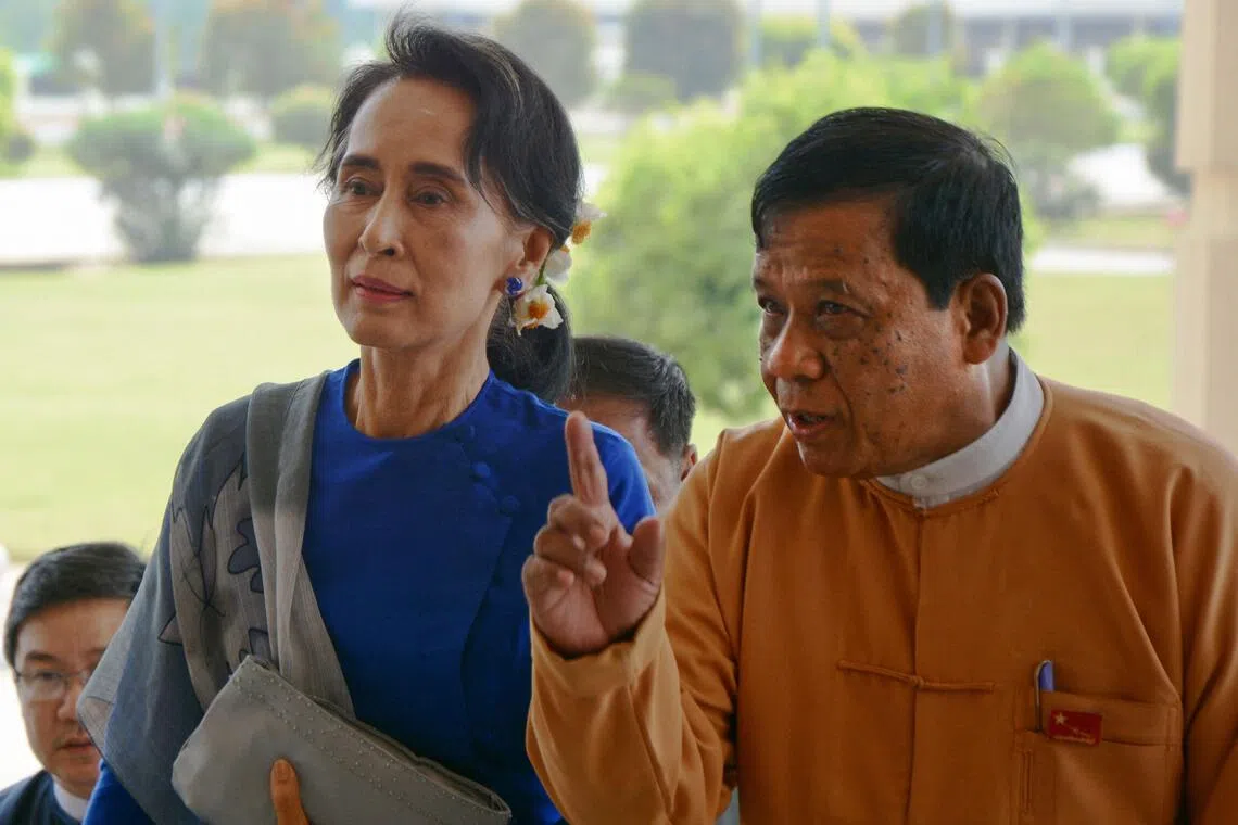 Suu Kyi, a Nobel Peace Prize laureate, was detained after a 2021 military coup, which ousted her elected civilian government and sparked a civil war. 