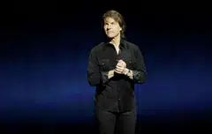 Actor Tom Cruise promotes his film “Mission: Impossible - The Final Reckoning” at CinemaCon, the official convention of Cinema United, Las Vegas, Nevada, April 3, 2025. 