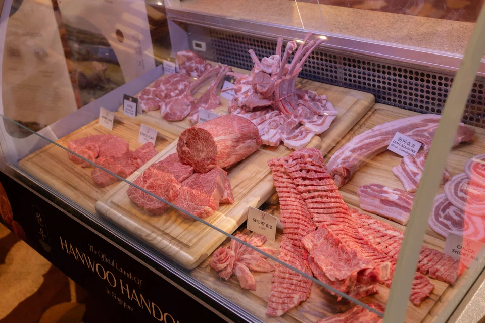 A display of Korean beef and pork at the official launch.