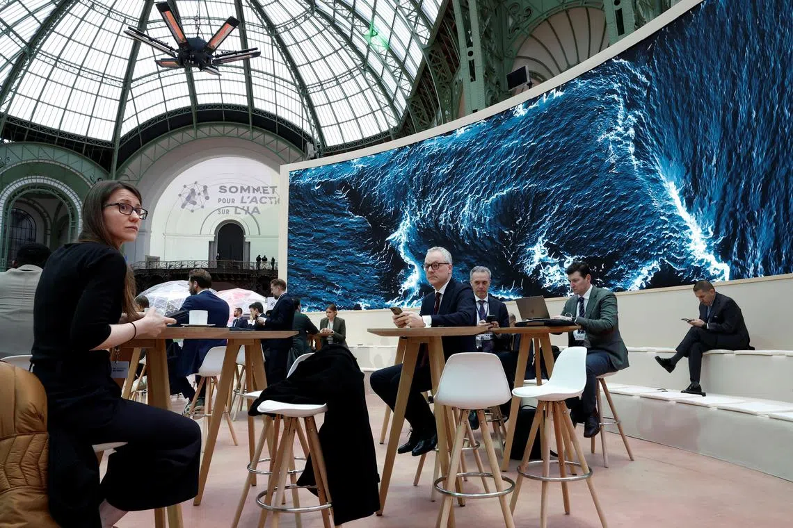 Participants at the Paris artificial intelligence summit in February. While Europeans take for granted that essential infrastructure like water, electricity and transportation is under European control, they seem blissfully unaware that the continent’s digital “backbone” is not.