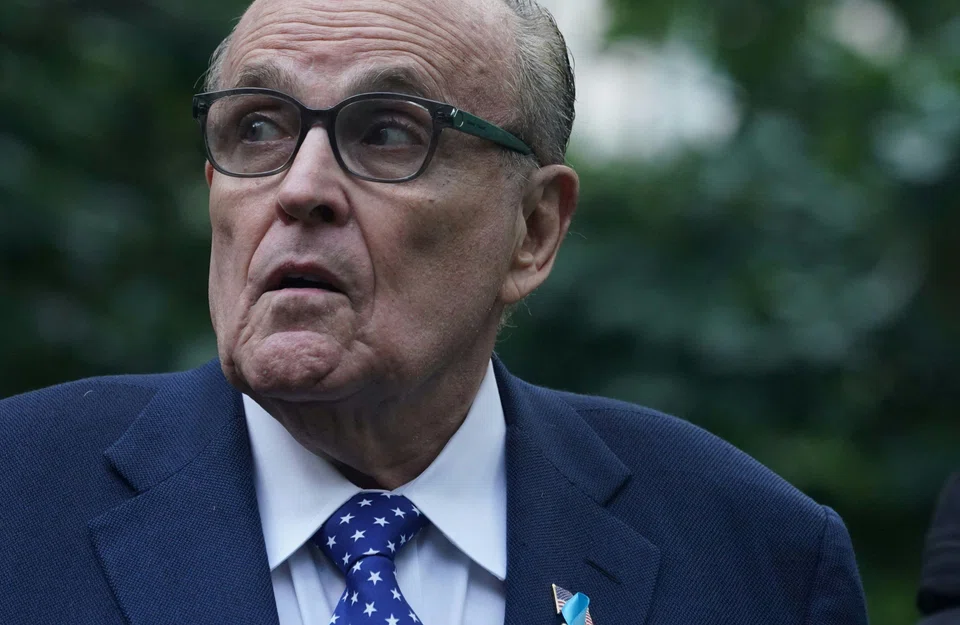 At a court hearing in Washington on Friday, District Judge Beryl Howell found Rudy Giuliani (pictured) in contempt and threatened him with potential fines if he continues to make defamatory remarks about the pair. It was the second time this week Giuliani was found in contempt of court.