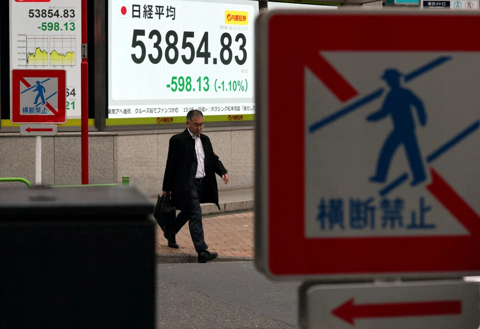 The benchmark Nikkei 225 Index fell 1.3 per cent to 53,138.42 as of the midday break on Monday.