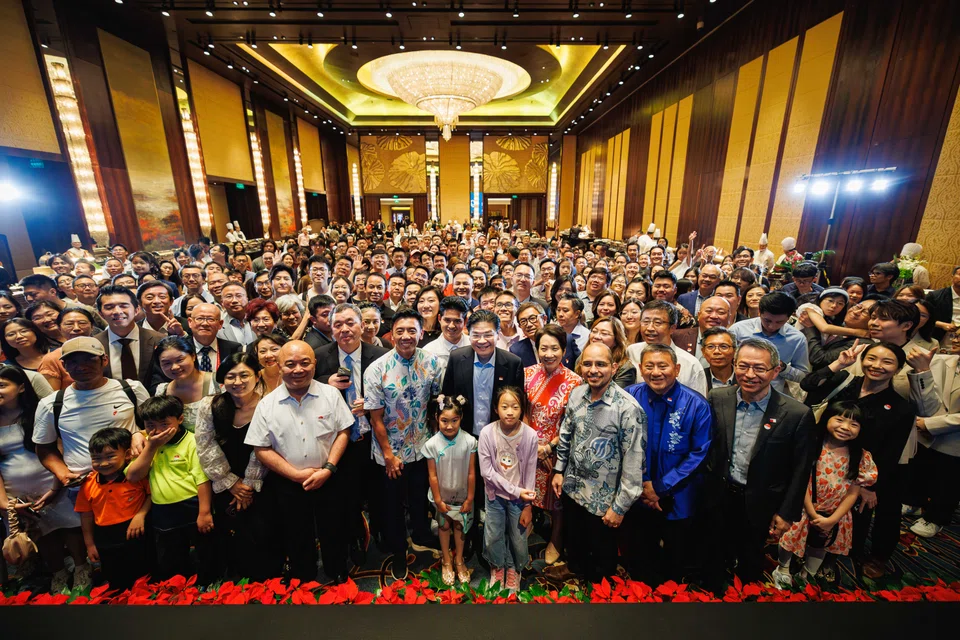 Prime Minister Lawrence Wong met about 280 Singaporeans living in China for a reception at the China World Summit Wing hotel in Beijing on Wednesday (Jun 25). 