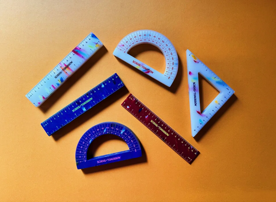 In the bookstore of School of Tomorrow, you'll find stationery made from sustainable materials such as eggshell, sawdust, recycled plastics and paper offcuts.