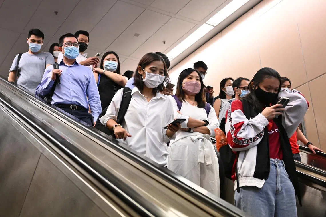 Masks will still need to be worn on public buses and trains, including at the boarding areas within bus interchanges and MRT platforms.