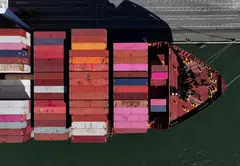 A container ship at the Port of Oakland, California. Trade policy uncertainty is a cause of concern among market watchers.