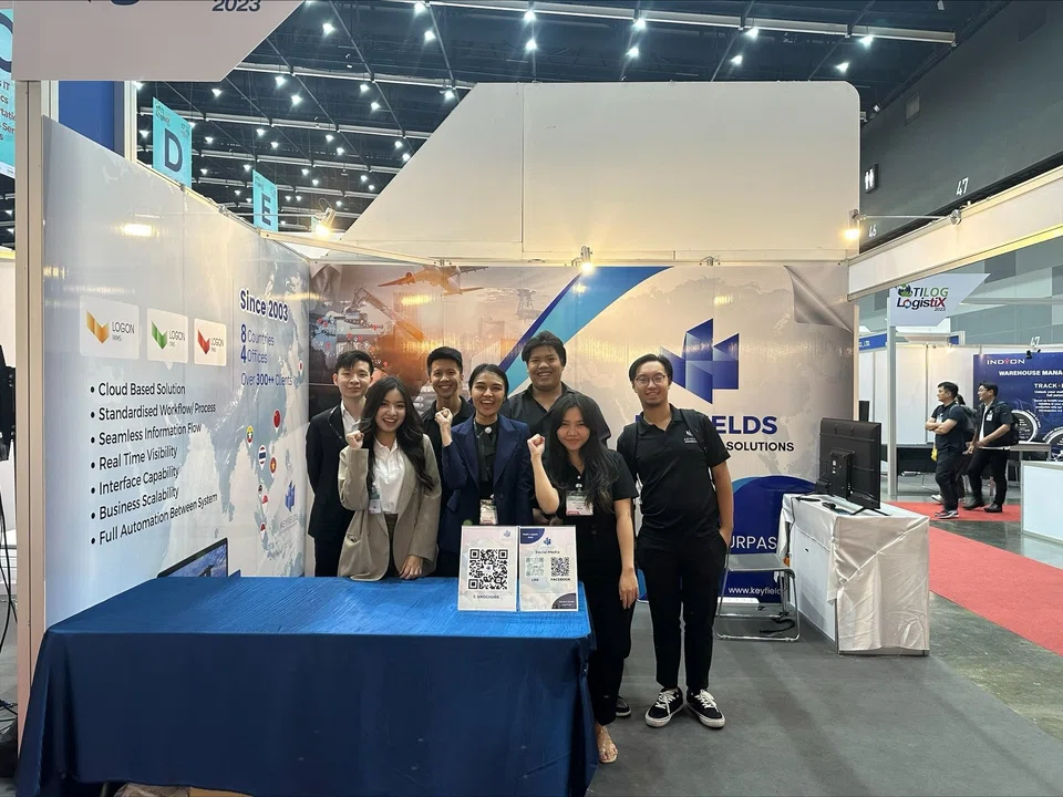 The Keyfields team taking part in the international trade fair Tilog-Logistix Exhibition in Thailand, in August 2023.