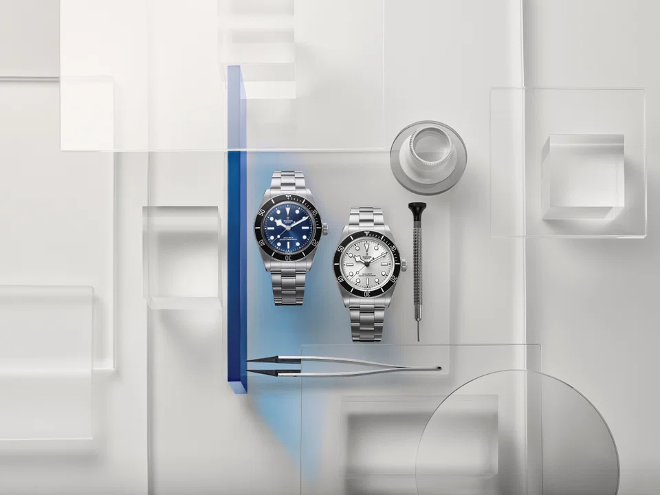 The Black Bay 68 arrives in two distinct dial variations: a classic silver and a signature Tudor Blue.