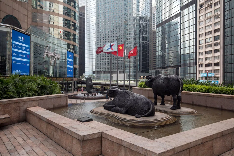 The Hang Seng index closed down 330.22 points or 1.47 per cent at 22,113.51, after rising 6 per cent on Wednesday in its bet session since November 2022.