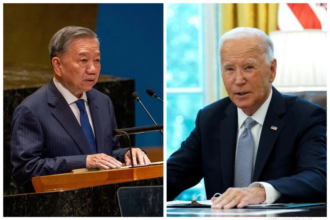 The meeting between Vietnam's President To Lam (left) and US President Joe Biden (right) is expected to take place on the sidelines of the United Nations General Assembly in New York.