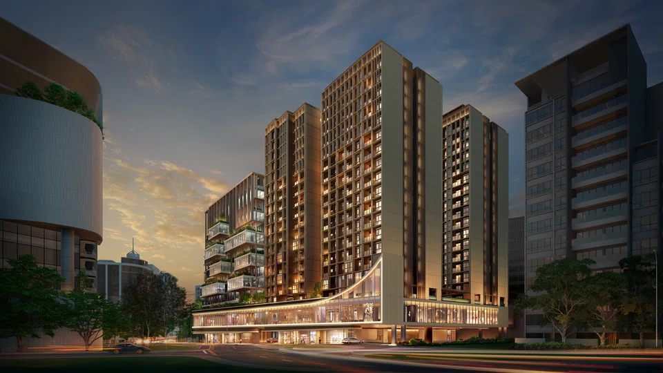 An artist's impression of One Sophia, which has 367 residential units and 79 strata offices.  