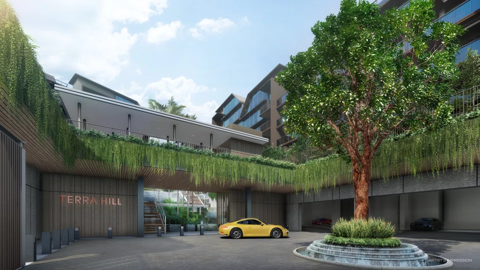 Terra Hill will comprise 270 residential units across nine five-storey blocks, with amenities such as a 50-metre lap pool and children's play area.