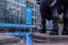 The Exchange Square Complex, which houses the Hong Kong Stock Exchange. In January 2026, initial public offerings and second listings raised about US$5.5 billion in Hong Kong.