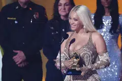 Beyonce receives Album of the Year award for "Cowboy Carter" during the 67th Annual Grammy Awards in Los Angeles, California.
