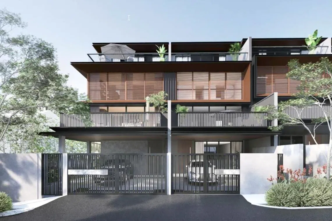 An artist impression of new terrace houses at Grove Drive that are currently for sale.