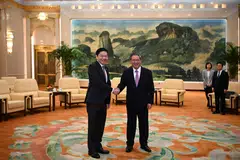 Singapore's Deputy Prime Minister Lawrence Wong (left) met with Chinese Premier Li Qiang at Great Hall of the People in Beijing, China on Dec 6. This is the second meeting  between both leaders this year.