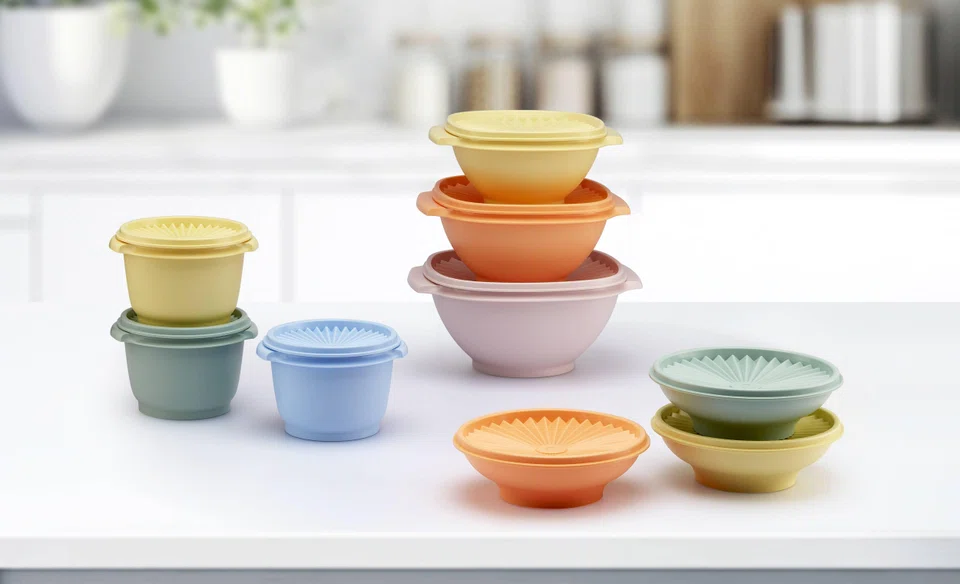 Tupperware is making a comeback, starting with new products in pastel colours. 