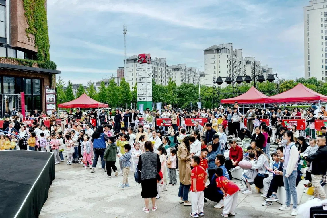 The Sasseur Reit's Hefei outlet sales for the quarter were down 5.9% at 209.3 million yuan on the back of four earthquakes hitting shopper traffic. PHOTO: SASSEUR REIT