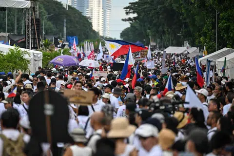 Thousands massed in Manila on Nov 30 demanding accountability over a multi-billion-dollar infrastructure scandal involving corrupt officials and firm owners.