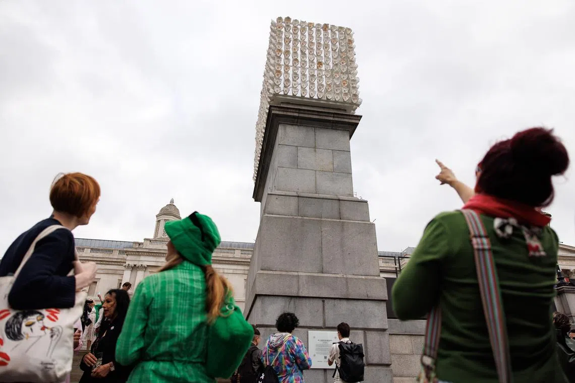 'Mil Veces un Instante (A Thousand Times in an Instant)' by Mexican artist Teresa Margolles, which is unveiled as the latest artwork on Trafalgar Square's Fourth Plinth in London. 
