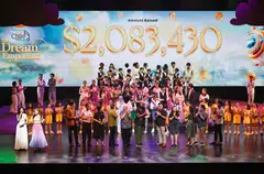 President Tharman Shanmugaratnam (centre, black patterned shirt), with the main sponsors of ChildAid 2024 and SPH Media representatives, celebrating the funds raised for disadvantaged children.