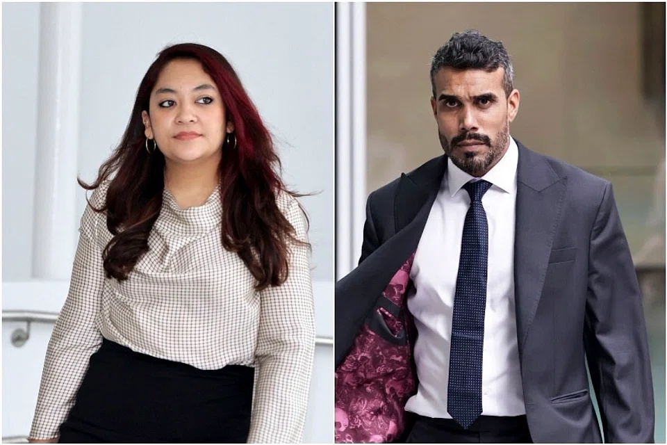 Andre Jumabhoy (right), sought to take the court through inconsistencies in Raeesah Khan’s statements to the police and the Committee of Privileges. 