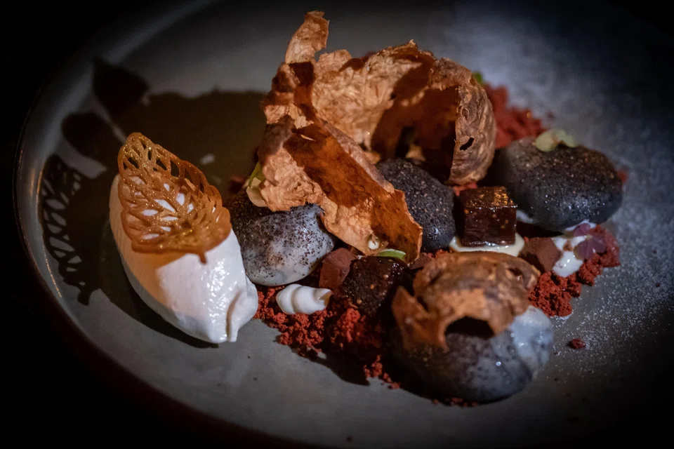 Crunchy sunchoke chips, chocolate pebbles and ice cream add up to Jerusalem Hills.