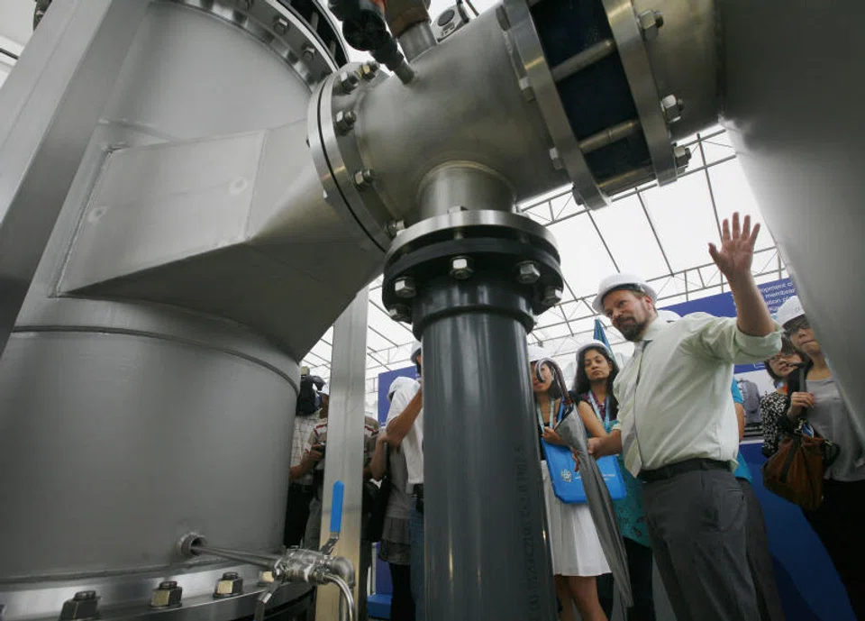 A water treatment facility in Singapore, photographed in 2011.