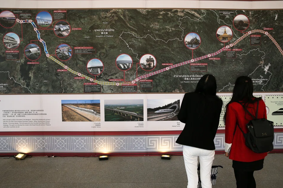 People at an HSR exhibition during the groundbreaking ceremony on the cooperation between Thailand and China on the Bangkok-Nong Khai HSR development in Nakhon Ratchasima, Thailand.