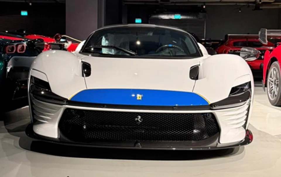 A car that has been seized by the police in connection with the investigation into transnational scam syndicate Prince Holding Group.