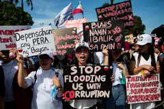 A recent anti-graft protest in Manila. Domestic troubles in South-east Asia have been costly, as political turmoil in Thailand, Indonesia and the Philippines has made visible marks on Q3 growth rates. 