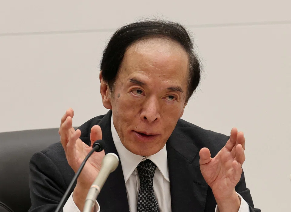 (Above) Bank of Japan Governor Kazuo Ueda’s remark, made at a gathering of regional banks, comes a day after BOJ Deputy Governor Ryozo Himino said the central bank would debate whether to raise interest rates at next week’s policy meeting.