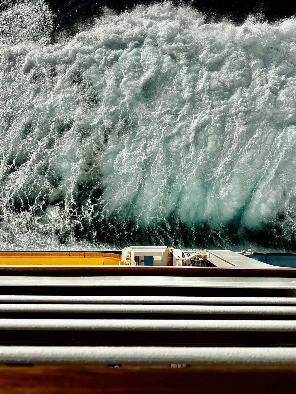 Looking down into the Pacific from our balcony.
