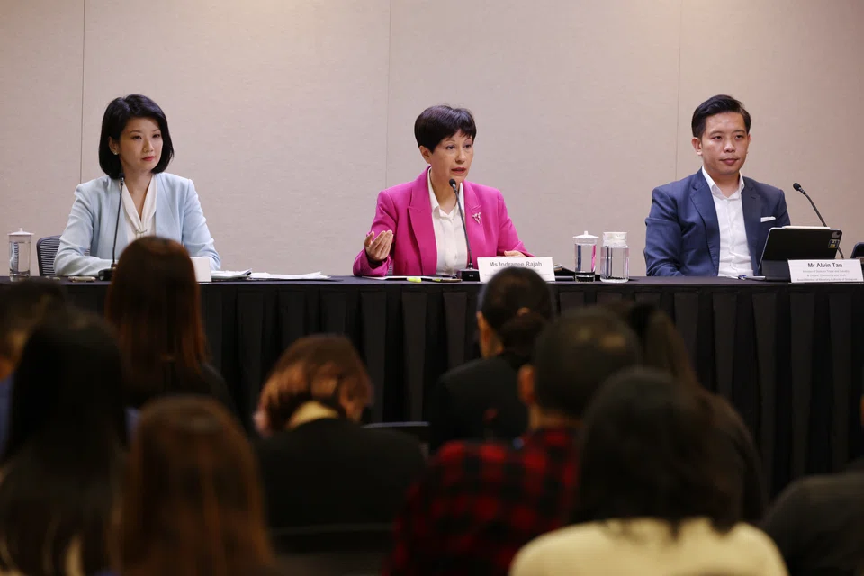 The inter-ministerial committee formed to review Singapore's anti-money laundering framework is chaired by Second Finance Minister Indranee Rajah (centre). Minister of State for Home Affairs Sun Xueling and Minister of State for Trade and Industry Alvin Tan are committee members.