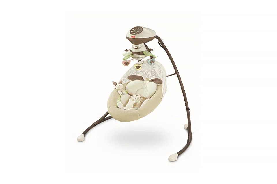 The Snuga Swing, targeted at infants of up to nine months of age, has both front-to-back and side-to-side motions and comes in 21 different models.  