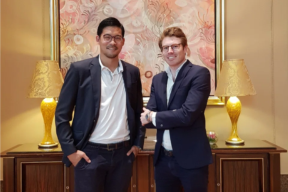 David Wang (left), Helicap’s co-founder and chief executive, with Quentin Vanoekel,  the company's co-founder and chief investment officer. Wang says the collaboration will unite “Kenanga’s robust local market presence and billions in assets with an extensive client base with Helicap’s powerful, sector-agnostic, data-driven platform and proprietary analytics technology”.