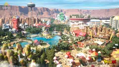 Rendering of the Dragon Ball theme park. 