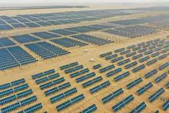 The Dalat Photovoltaic Base in Ordos city, China, April 2023. 
