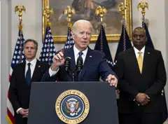 President Joe Biden announces his plan to send M1 Abrams tanks to Ukraine, Jan 25, 2023.