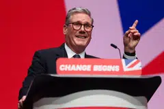 Keir Starmer, UK prime minister, delivers his speech at the UK Labour Party annual conference in Liverpool, UK, on Tuesday, Sep 24, 2024. Starmer said he will take “tough long-term decisions” to reform Britain and fix the country’s public finances.