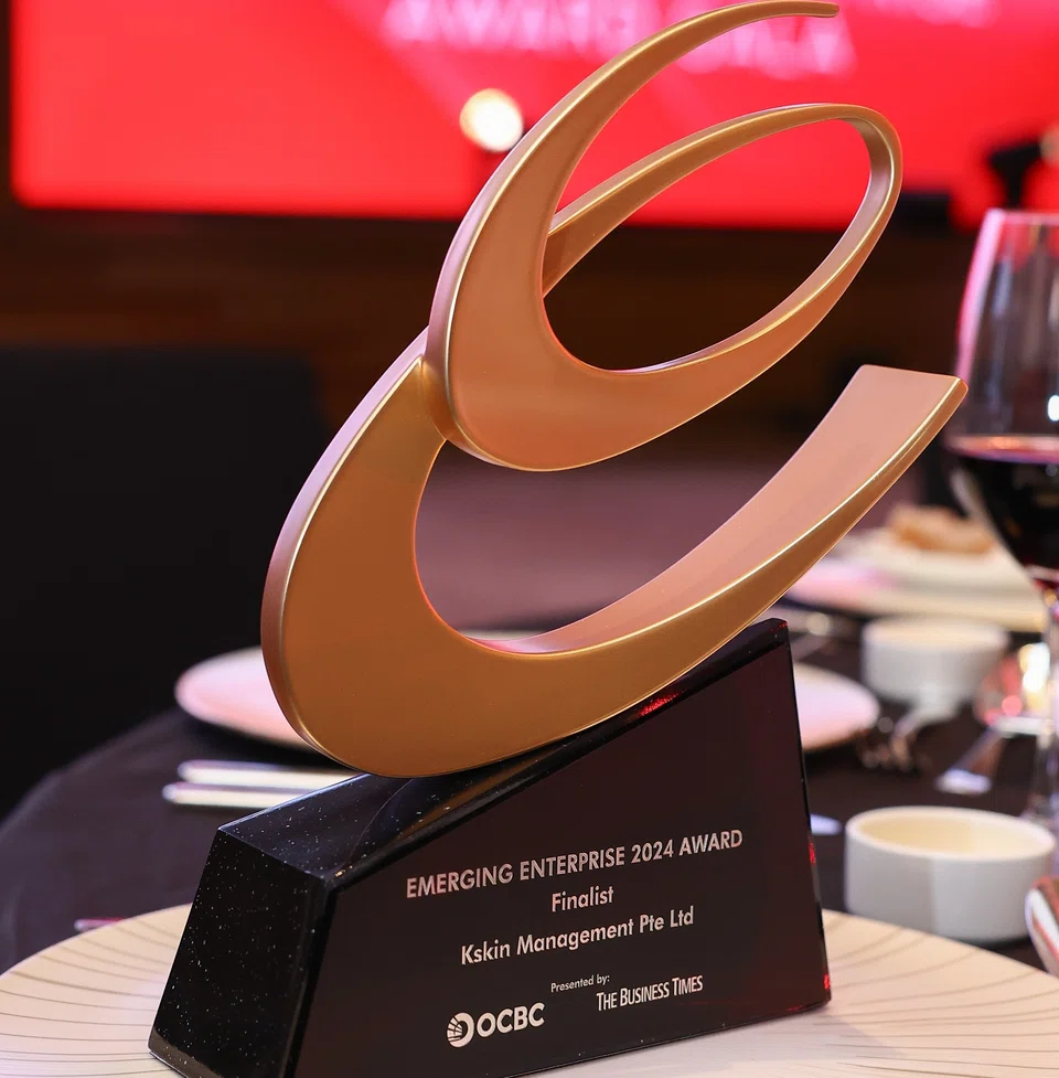 The finalist trophy for the Emerging Enterprise 2024 Awards, now in its 17th year.