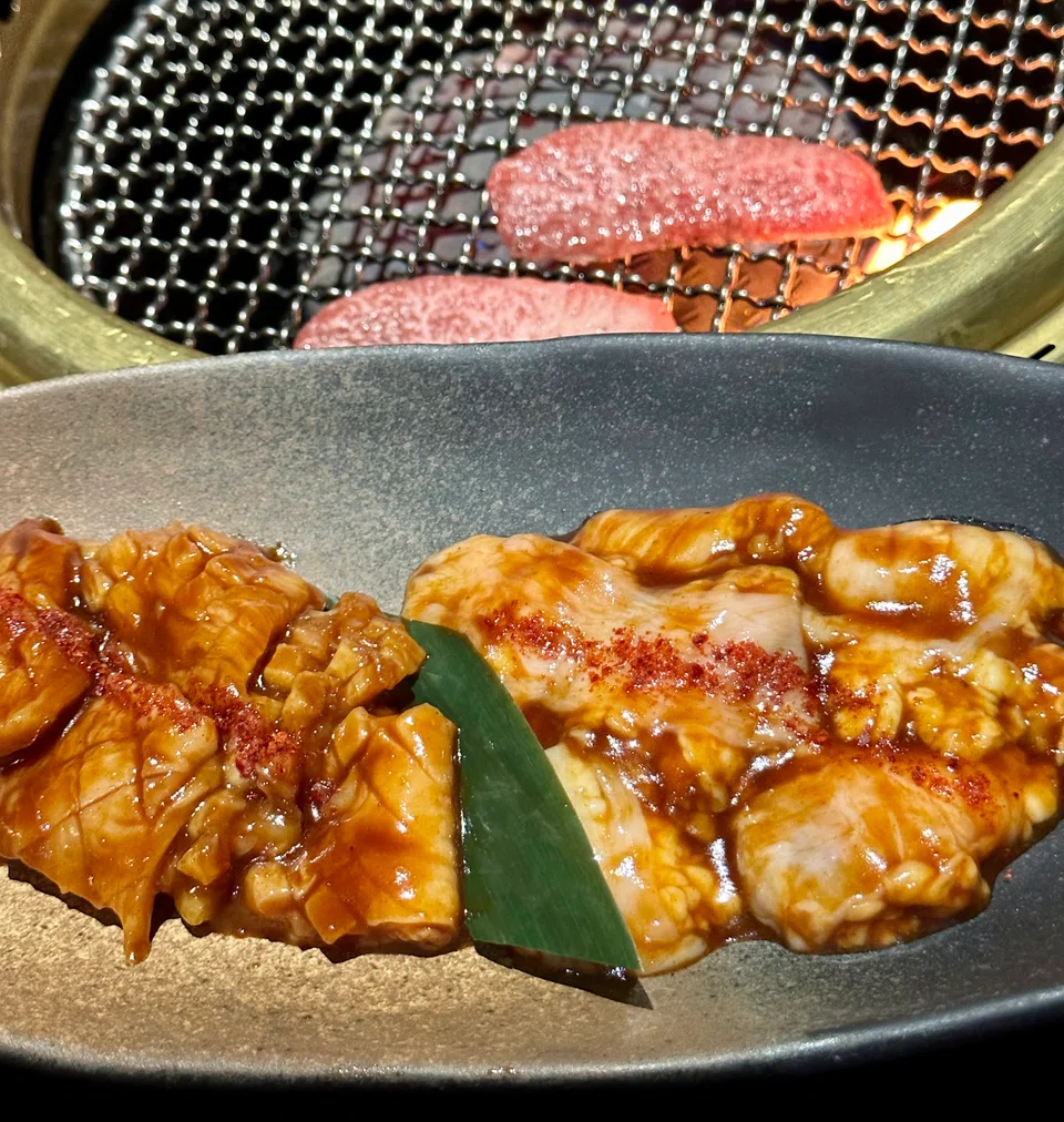 Beef stomach and large intestine for adventurous eaters.
