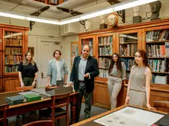 Members of the British Museum’s recovery team, from left: Alex Watson Jones, Ollie Croker, Thomas Harrison, Sara Aly and Paloma Ley.