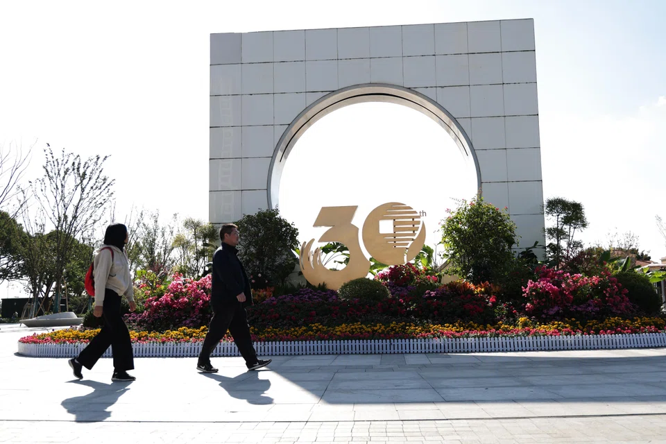 A view of the 30th anniversary of the China-Singapore Suzhou Industrial Park landscape installation in Suzhou. Cumulatively, the SIP has attracted over 5,000 foreign investment projects, with actual foreign investment utilisation exceeding US$40 billion.