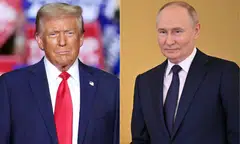 “We’d like to see denuclearisation ... and I will tell you President Putin (R) really liked the idea of cutting way back on nuclear. And I think the rest of the world, we would have gotten them to follow, and China would have come along too,” says Trump(L).