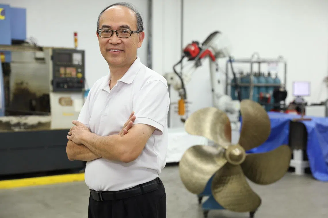 Dr Chia Boon Tat, Chief Technology Officer, Mencast Marine with one of their bronze alloy propellers, produced through sand casting 