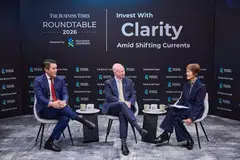From left: Albert Tse, Steve Brice and Genevieve Cua at the Standard Chartered Bank Roundtable on Jan 19.