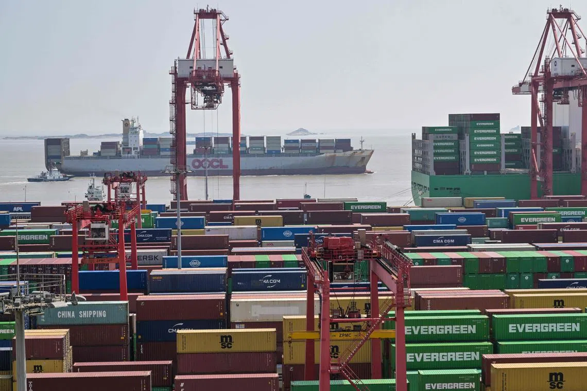 Yangshan Port, the world’s largest container port, suspended operations from Tuesday.